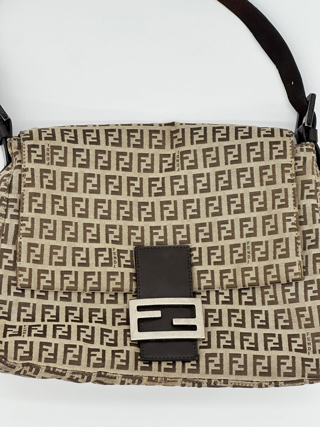 Fendi Mamma Beige Zucchino Canvas Bag