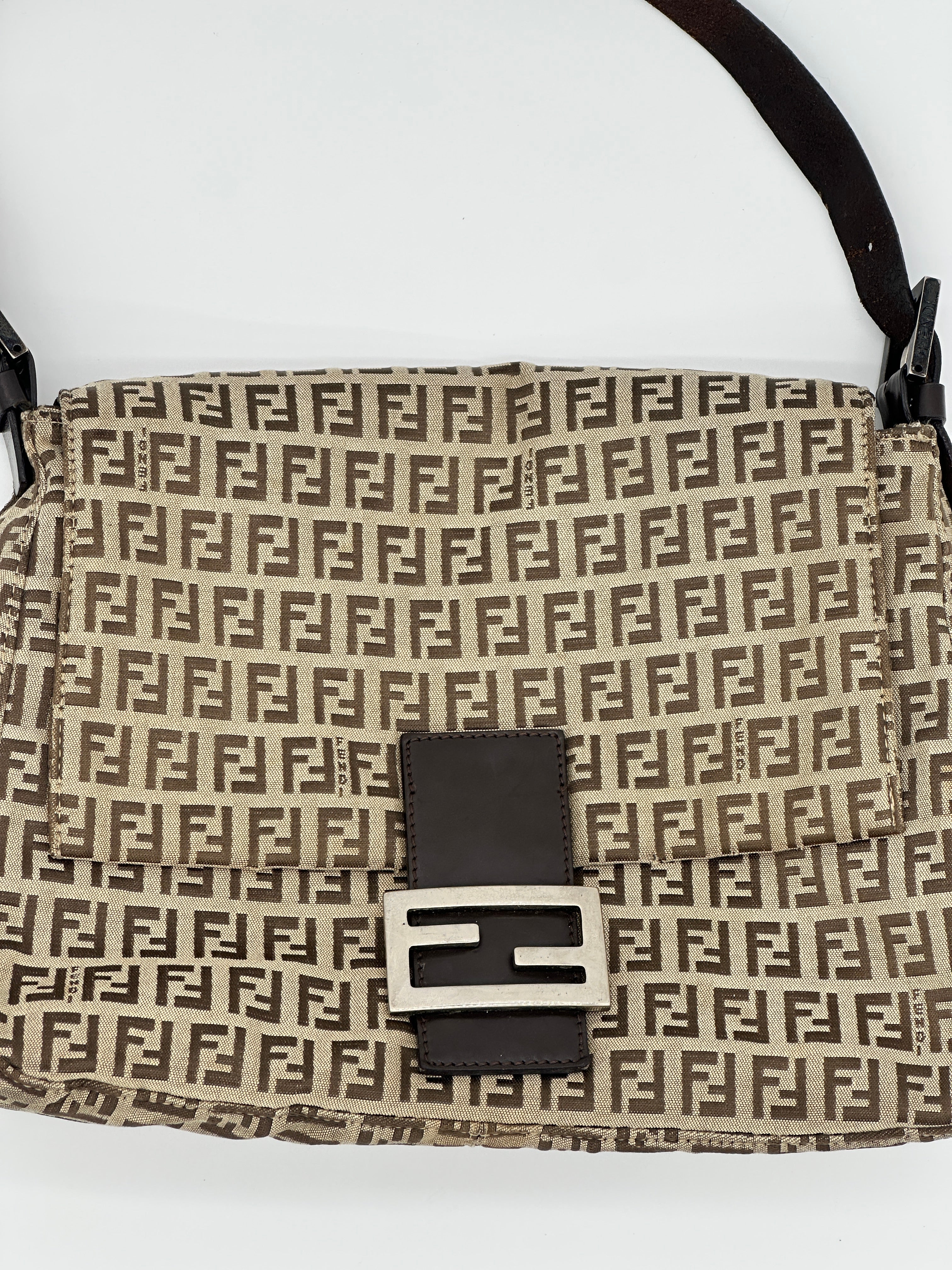 Fendi Mamma Beige Zucchino Canvas Bag
