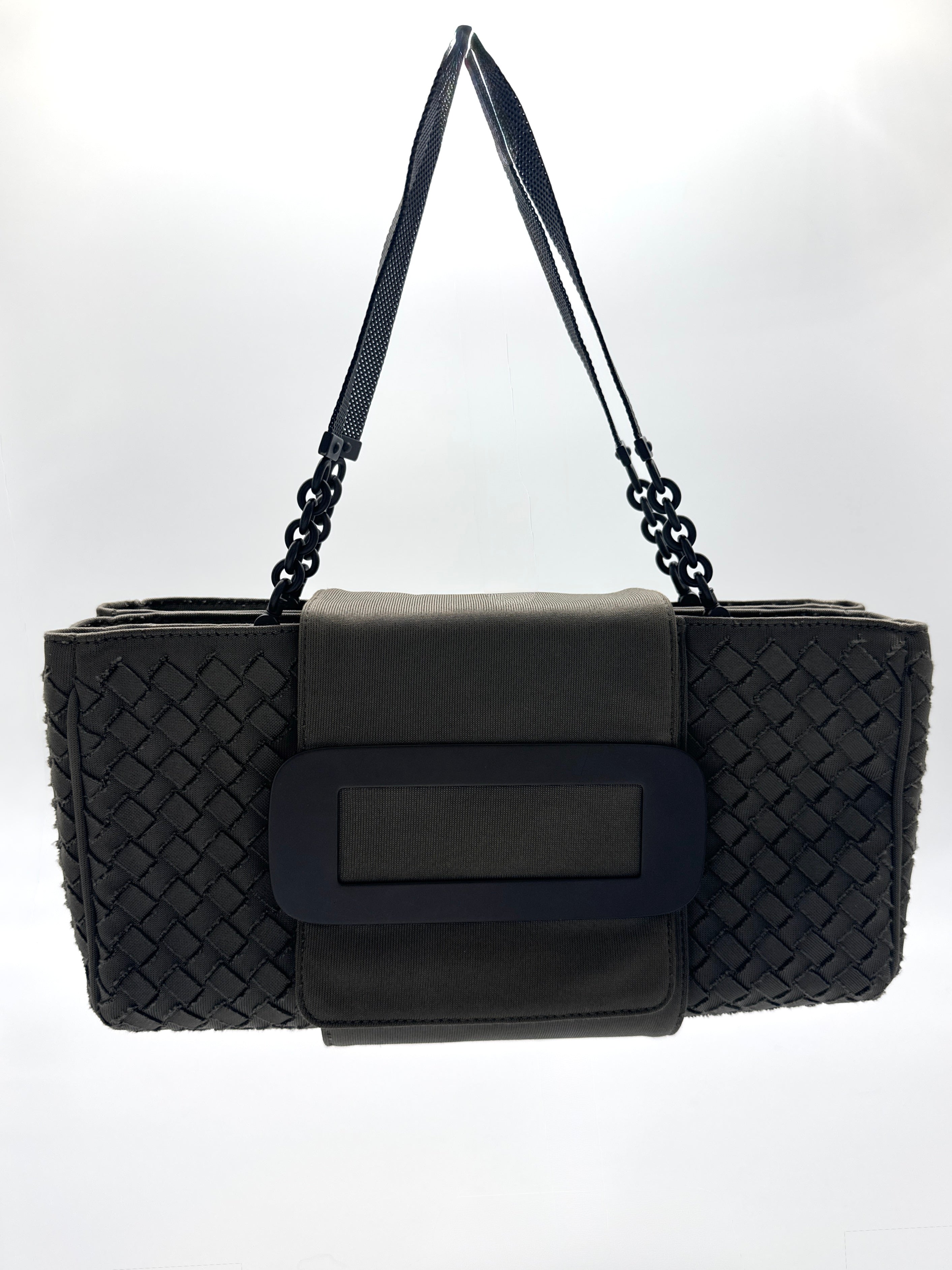 Bottega Veneta Intrecciato Buckle Flap Shoulder Bag