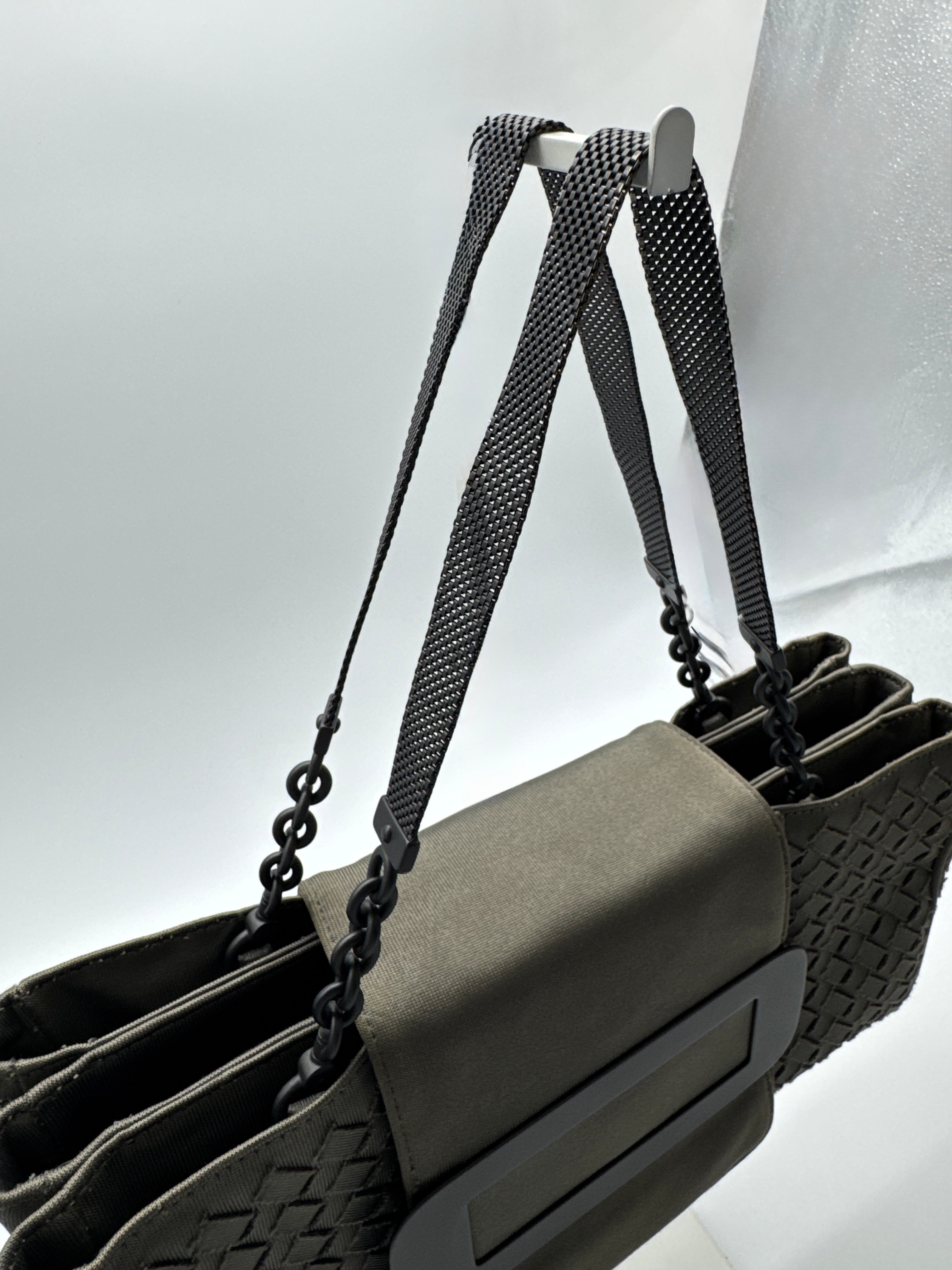 Bottega Veneta Intrecciato Buckle Flap Shoulder Bag