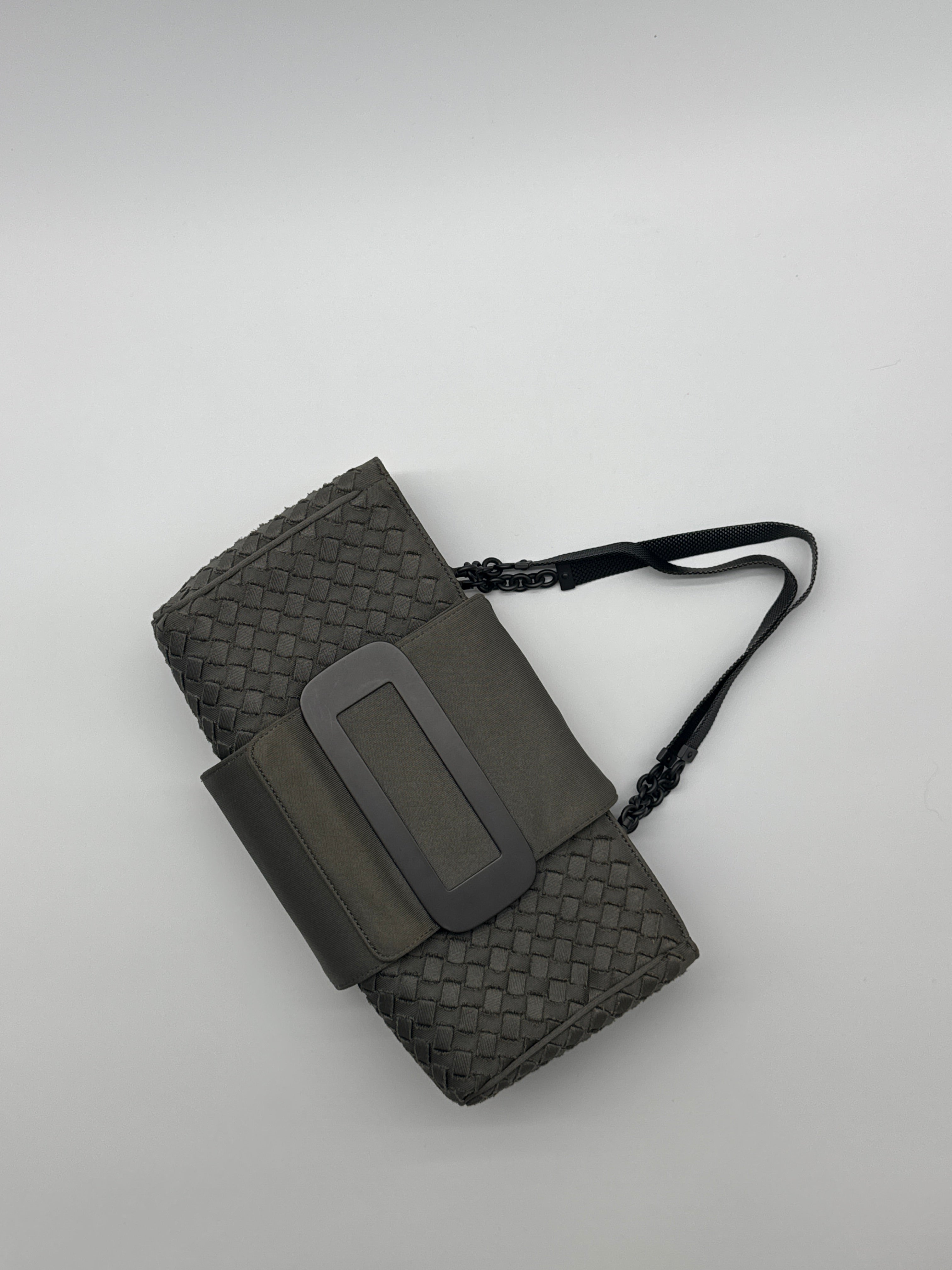 Bottega Veneta Intrecciato Buckle Flap Shoulder Bag